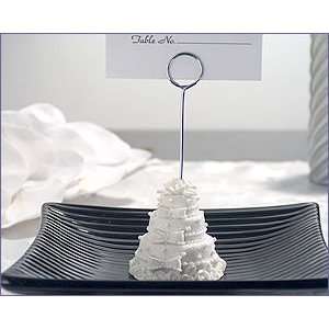  White Wedding Cake Placecard Holder   Wedding Party Favors 