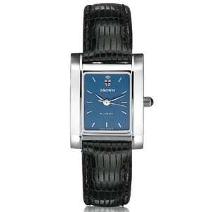 Brown University Womens Swiss Watch   Blue Quad Watch with Leather 