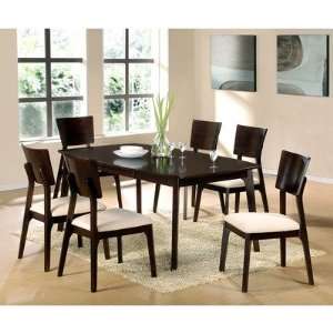   Sasha 7 Piece Dining Table Set in Multi Step Merlot Furniture & Decor