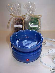 Country Blue Ceramic Electric Tart Warmer with 12 Tarts  