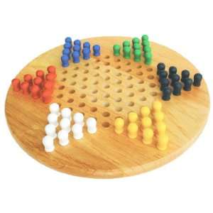   One Wooden Gameboard   Tic Tac Toe and Chinese Checkers Toys & Games