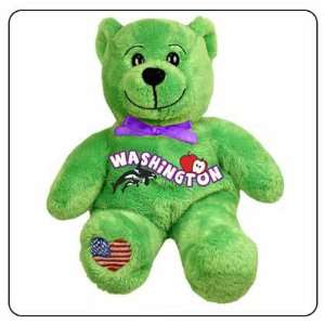 Washington Symbolz Plush Green Bear Stuffed Animal  Toys & Games 
