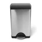   Step Trash Can, Brushed Stainless Steel, 38 Liters /10 Gallons