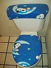 SUPERMAN PATCH ON BLUE TOILET SEAT COVER SET  