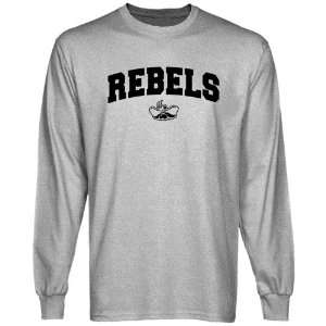   Rebel T Shirts  UNLV Runnin Rebels Ash Logo Arch Long Sleeve T Shirt