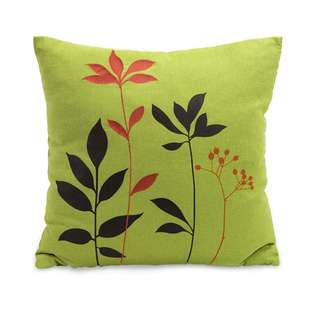 CC Home Furnishings 16 Square Lime Green Throw Pillow with Brown and 