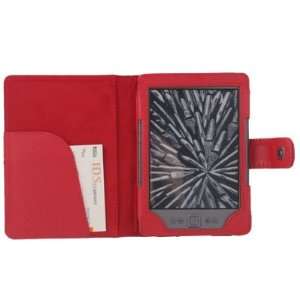  Red PU Leather Folio Cover Case Pouch for  Kindle 4 