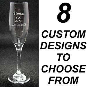Personalized Toasting Flutes Laser Engraved Wedding Party Gifts 