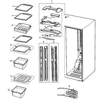 SAMSUNG Samsung refrigeration Cabinet Parts  Model RS2630AWW/XAA 