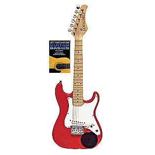 SYNSONICS ELECTRIC GUITAR WITH BUILT IN AMP   TRANSPARENT RED  Toys 