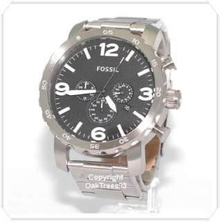 FOSSIL MENS CHRONOGRAPH NATE STAINLESS WATCH JR1353  