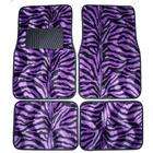 Quality Purple Zebra Tiger Animal Print 4 Piece Automotive Carpet 