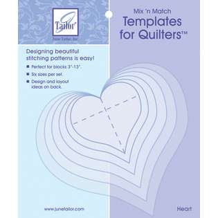 June Tailor Mixn Match Templates For Quilters 6/Pkg Heart at  