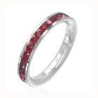 Bling Jewelry Stainless Steel Eternity Band Ring Red Ruby Garnet Color 