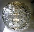    Century Modern HEAVY CLEAR Glass Geometric Ceiling Globe Shade Lamp