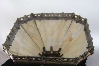 ANTIQUE / VINTAGE SLAG GLASS LAMP SHADE ART DECO  