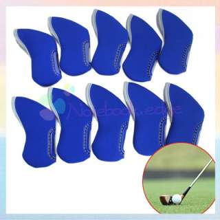 10pcs Washable Golf Club Driver Putter Iron Head Covers Protector Case 
