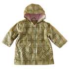 IM Link Pluie Pluie Toddler Girls Green Plaid Lined Raincoat Outerwear 