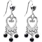   black crystal chandelier earrings faceted jet black crystal chandelier