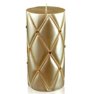  3 x 6 Gem Gold Pillar Candles Set of 6