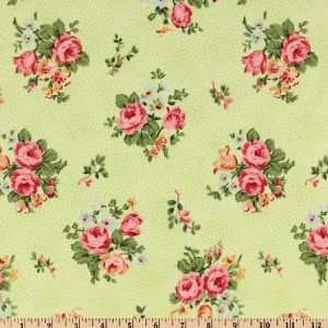  44 Wide Rose Floral Lime Fabric By The Yard Arts 