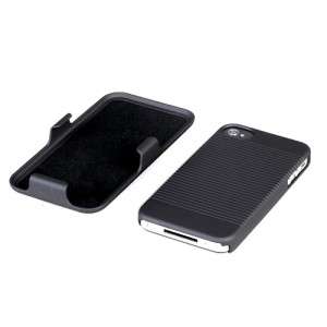 For iPhone 4 4S Black COMBO Belt Clip Holster Hard Case Cover Stand 