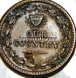 OLD US CIVIL WAR TOKEN 1861 64 CANNONS DESIRABLE COIN  
