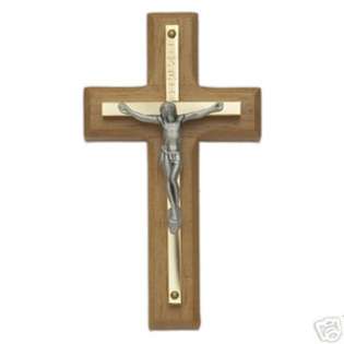 EE 4 1/2 Smaller Wood Engraved Metal Wall Fine Crucifix Engraving 