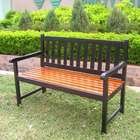 in red finish outdoor garden bench with butterfly back in red finish