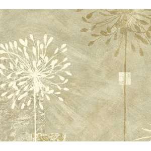  Beige Sage Flower Toss Wallpaper