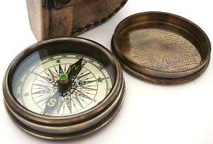 Robert Frost Poem Compass Pocket Compass w Leather Case  