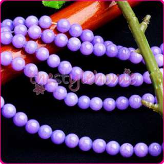 6mm Violet Jade Round Gemstone Loose Beads Strand 15.5  