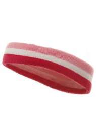 tri color headband pink white hot pink w15s27b