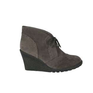 NEWAY Womens ankle bootie on wedge heel and oxford toe 