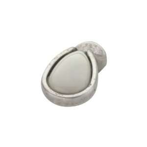  Francesca 1 1/16 Old Silver & Lacquerd Ivory Knob