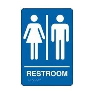  RESTROOM (W/UNISEX GRAPHIC) Sign   9 x 6   Restroom Bathroom Sign 
