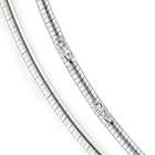 Luxury Lane 14k White Gold 1.8mm Reversible Textured Omega Chain 