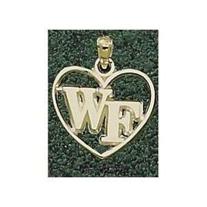   Wake Forest Deamon Deacons Heart 10K Gold Pendant