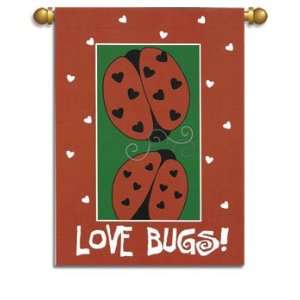  Love Bugs LadyBug Garden Flag Banner 29 x 42 Patio, Lawn 