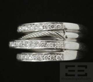 Charriol 18K White Gold Multiband Diamond Ring Size 6.75  