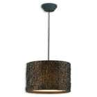 Uttermost 21103 Knotted Rattan 3  Light Hanging Shade, Espresso Finish