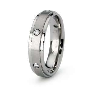  Womens Titanium Wedding Band with CZ (Size 8) Available 