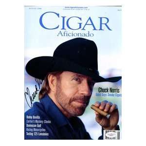  Chuck Norris Autographed Cigar Aficionado Magazine Sports 