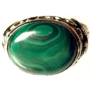  Malachite Finger Ring   Sterling Silver 