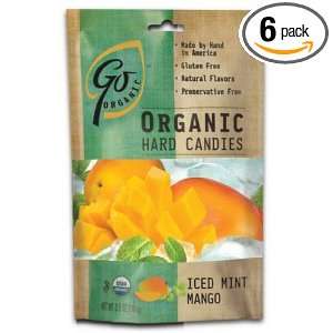 Go Naturally Organic Hard Candy Iced Mint Mango, 3.5 Ounce (Pack of 6 