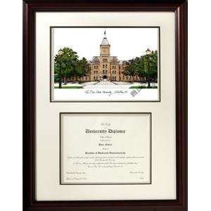 Ohio State University Graduate Framed Lithograph w/ Diploma Opening 