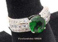 Womens Ring Emerald Green CZ Size 6 7 8 9 10 11  
