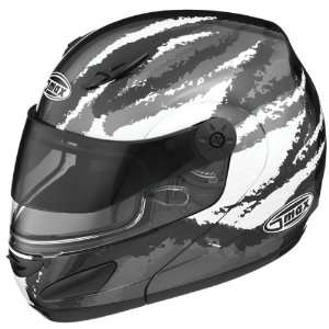  GMax GM44S VOLTAGE Snowmobile Helmet DARK SILVER Graphics 