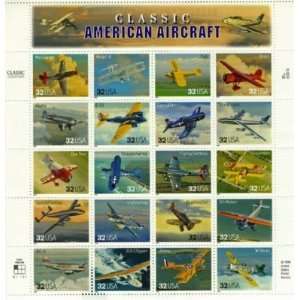 American Aircraft 20 x 32 Cent U.S. Postage Stamps 1997 