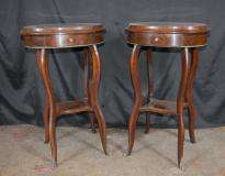 Pair Walnut Regency Side Tables Nightstands  